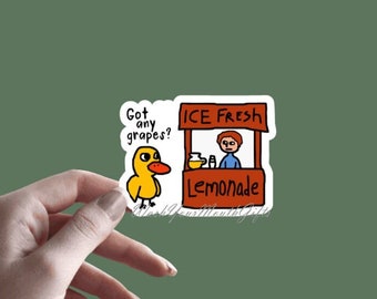 Got Any Grapes - Duck Song - Sticker | Funny Stickers | Sarcastic Sticker | Meme Sticker | YouTube - Stickers for car, laptop, notebook
