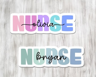 Pegatina personalizada con nombre de enfermera / Pegatinas de vinilo para enfermería / Regalos para enfermeras practicantes / Regalo para enfermeras oncológicas / Tendencias / Regalo para enfermeras / Personalizado