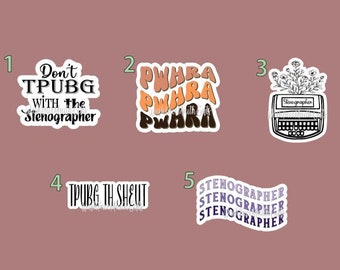 Stenographer Stickers | Court Reporter Stickers | Funny Stickers | Sarcastic Stickers | Snarky Stickers | Quote Stickers | Sassy Stickers