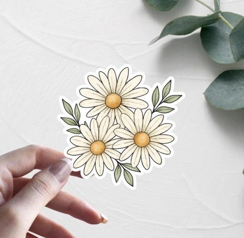 Daisy Sticker | Floral Sticker | Cute Aesthetic Flower Sticker - Etsy