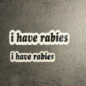 I Have Rabies - Sticker | Trash Panda | Raccoon | Funny Sticker | Sarcastic Sticker | Cute Sticker | Rabies Sticker | Introvert | Warning image 3