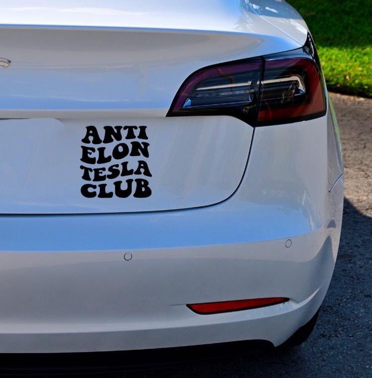 Anti Elon Round NO Bumper Sticker 4 Tesla Owners Musk Model X Cyber Truck Coupe | UK - View #12