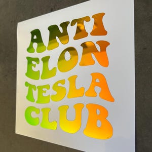 Anti Elon Tesla Club Vinyl Decal | Window Sticker | Bumper Sticker For Tesla Owners For Model X Y Z 3 Elon Musk bild 9