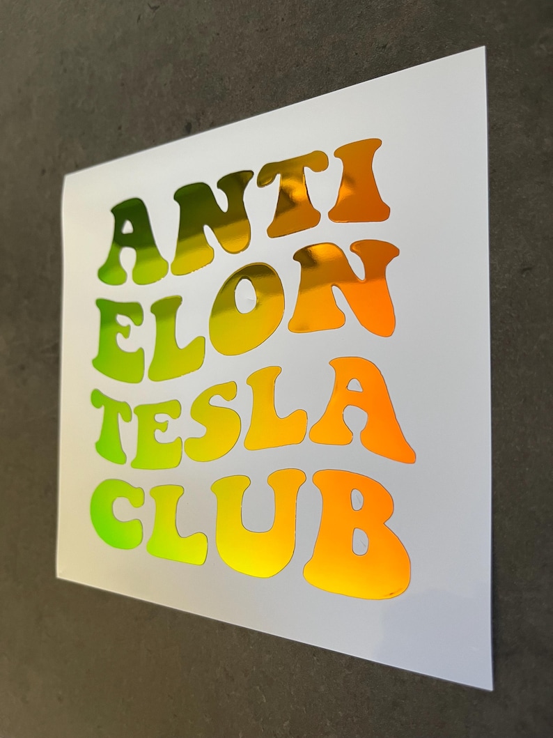 Anti Elon Tesla Club Vinyl Decal | Window Sticker | Bumper Sticker For Tesla Owners For Model X Y Z 3 Elon Musk bild 9