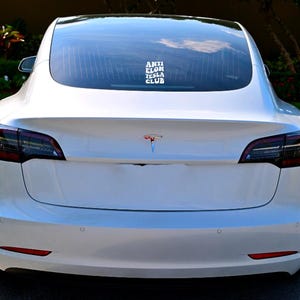 Anti Elon Tesla Club Vinyl Decal | Window Sticker | Bumper Sticker For Tesla Owners For Model X Y Z 3 Elon Musk bild 5