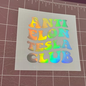 Anti Elon Tesla Club Vinyl Decal | Window Sticker | Bumper Sticker For Tesla Owners For Model X Y Z 3 Elon Musk bild 7