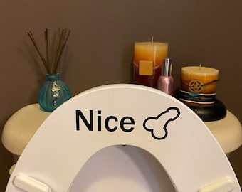 Nice (Cock). Nice Dick Vinyl Decal, Nice Penis, Nice Cock, Nice Chicken, Nice Rooster, Funny Decal, Toilet Decal, Sticker, Whoa! Nice (Cock)