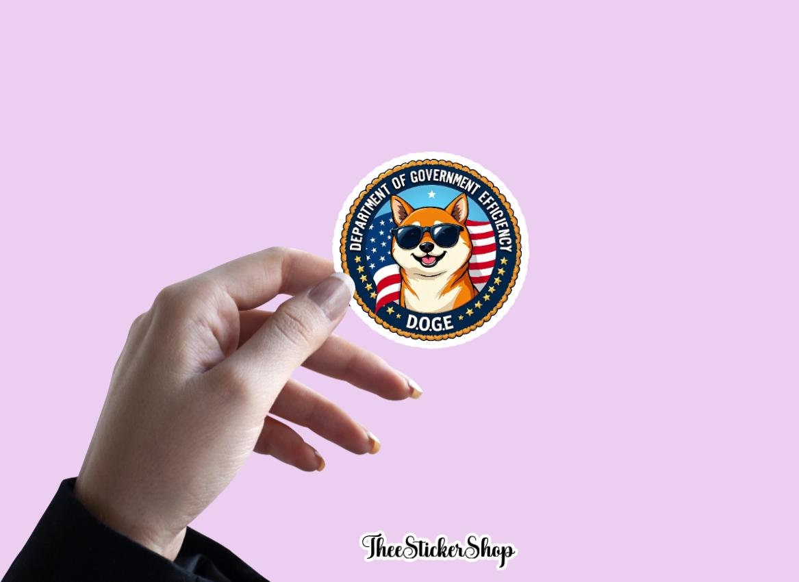 DOGE Sticker | Department of Government Efficiency | Elon Musk | Trump | MAGA | Trump 2024 | Elon 2024 | Doge Coin | Shiba Inu | Funny