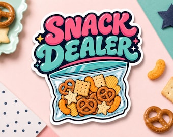 Snack Dealer - Sticker, Mothers Day Gifts, Mom Life, Mother - Sticker | Funny Sticker Coffee | Toddler | Mom Era | Mom Life | Mom Quote