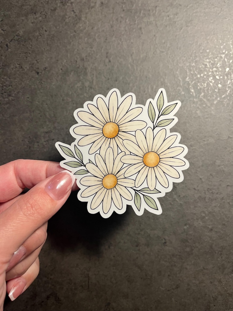 Daisy Sticker | Floral Sticker | Cute Aesthetic Flower Sticker - Etsy