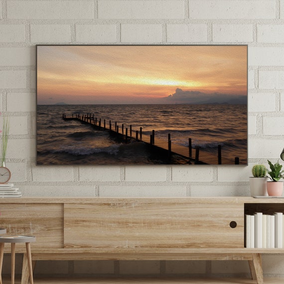 Samsung 'the Frame' Art for TV Gallery I Sunset Jetty Etsy