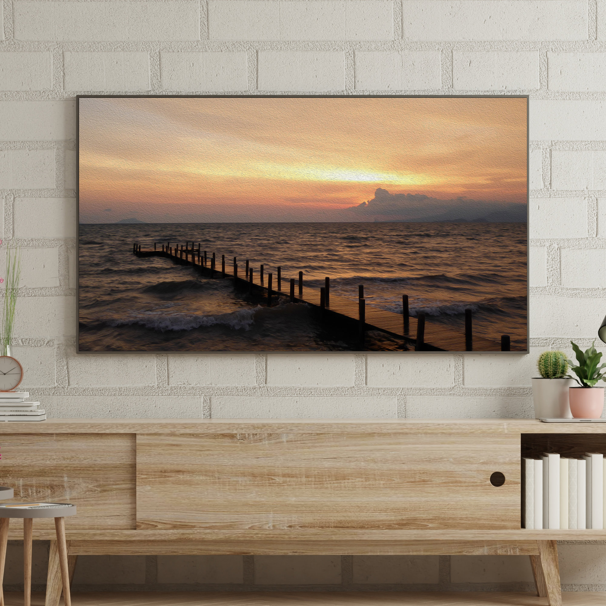 Samsung 'the Frame' Art for TV Gallery I Sunset Etsy