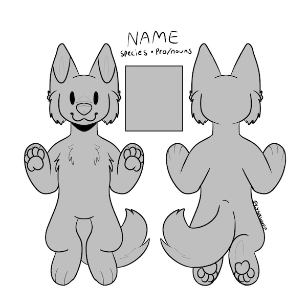 Simple reference sheet canine + feline base! - furry, fursona, original character