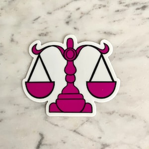 Libra Zodiac Sticker – Air Sign Scales | Astrology Decal | Libra Gift Idea
