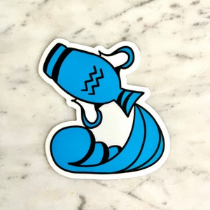 Sticker zodiaque Verseau – porteur d'eau signe aérien | Sticker astrologie | Idée cadeau Verseau