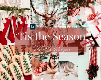 Tis the Season mobile Lightroom preset for iPhone & Android. Winter Christmas preset, Instagram preset, bright preset, boho preset.