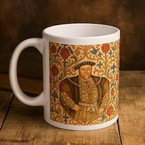 Henry VIII Coffee Mug: Tudor Rose, British History Gift