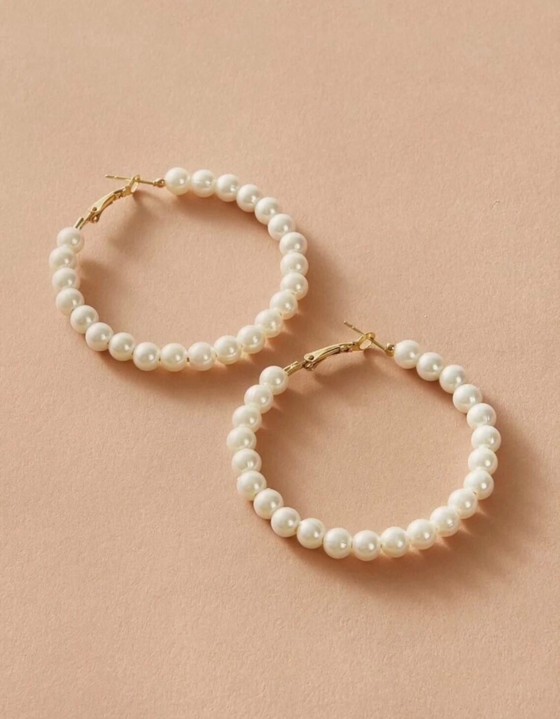 Pearl Hoop Earrings Gold Hoops Pearl Jewellery Faux Pearl Etsy UK