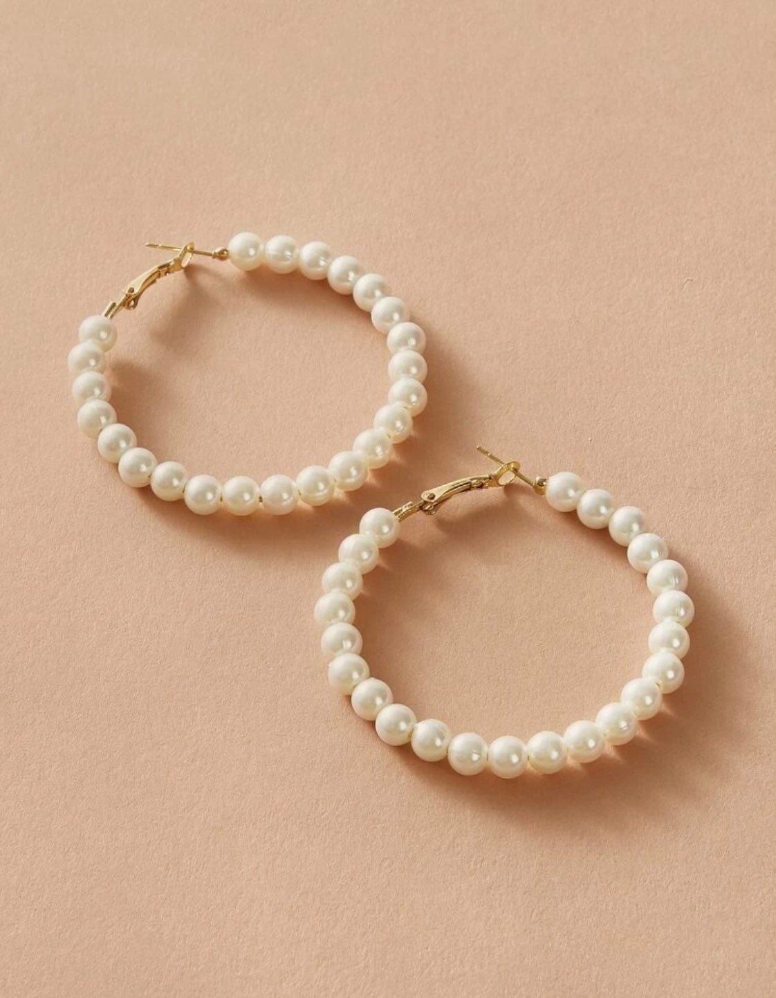 Pearl Hoop Earrings Gold Hoops Pearl Jewellery Faux Pearl Etsy UK