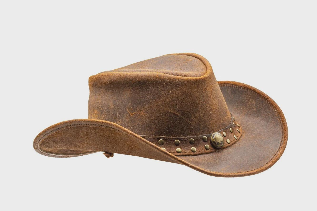 Buy HADZAM Outback Shapeable Western Durable Leather Cowboy Hat