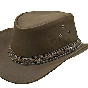 HADZAM Western Waterproof Durable Leather Cowboy Hat for Men and Women