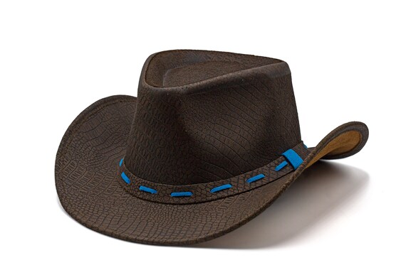 HADZAM Outback hat Shapeable into Leather Cowboy Hat Durable Leather Hats for Men Western Hats for Men Western hat 