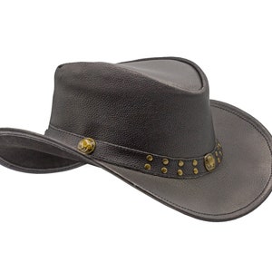 HADZAM Outback hat Shapeable into Leather Cowboy Hat Durable Leather Hats for Men | Western hat | Western Hats for Men and Women