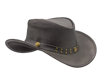 HADZAM Outback hat Shapeable into Leather Cowboy Hat Durable Leather Hats for Men | Western hat | Western Hats for Men and Women
