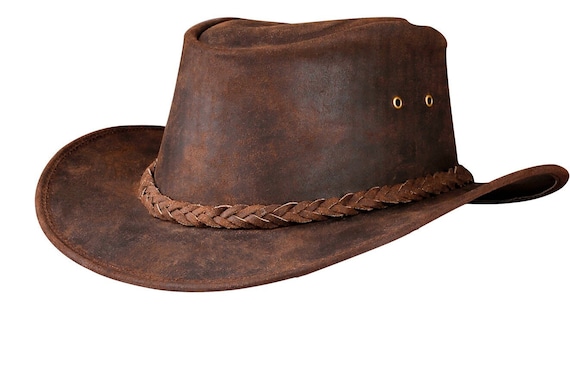 HADZAM Outback hat Shapeable into Leather Cowboy Hat Durable