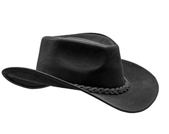 HADZAM Outback Hat Shapeable Into Leather Cowboy Hat Durable Leather ...