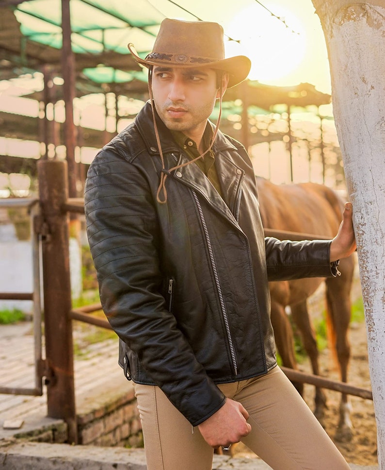 Shapeable Outback Hat Western Style Leather Cowboy Hat for Men - Etsy