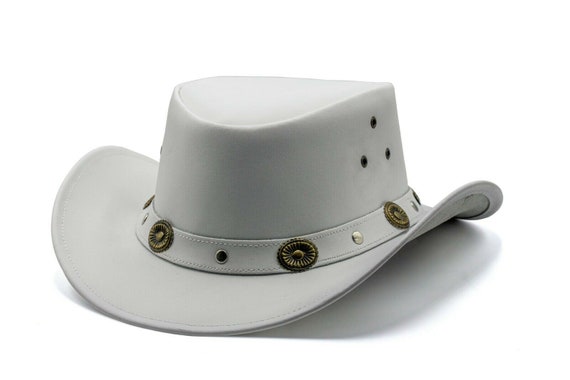 HADZAM Outback hat Shapeable into Leather Cowboy Hat Durable Leather Hats  for Men