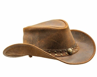 HADZAM Outback hat Shapeable into Leather Cowboy Hat Durable Leather Hats for Men | Western hat | Western Hats for Men and Women