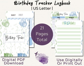 Birthday Tracker | Calendar | Event Planning | Logbook | 2023