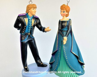 Anna & Kristoff Christmas Ornament Set: Repurposed Frozen 2 Figurines