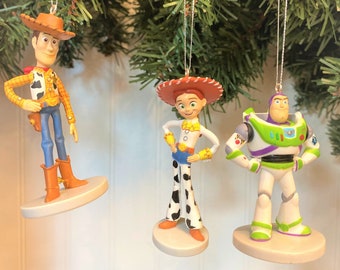 Disney Toy Story 4 Woody, Jessie and Buzz Light Year Christmas Ornament Set of 3