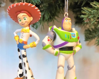 Disney Toy Story 4 Jessie and Buzz Light Year Christmas Ornament Set of 2