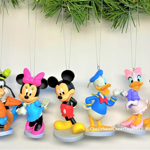 その他 Disney Christmas Ornament Figure Set Disney Mickey Mouse Christmas Ornament Set of 6 - Etsy