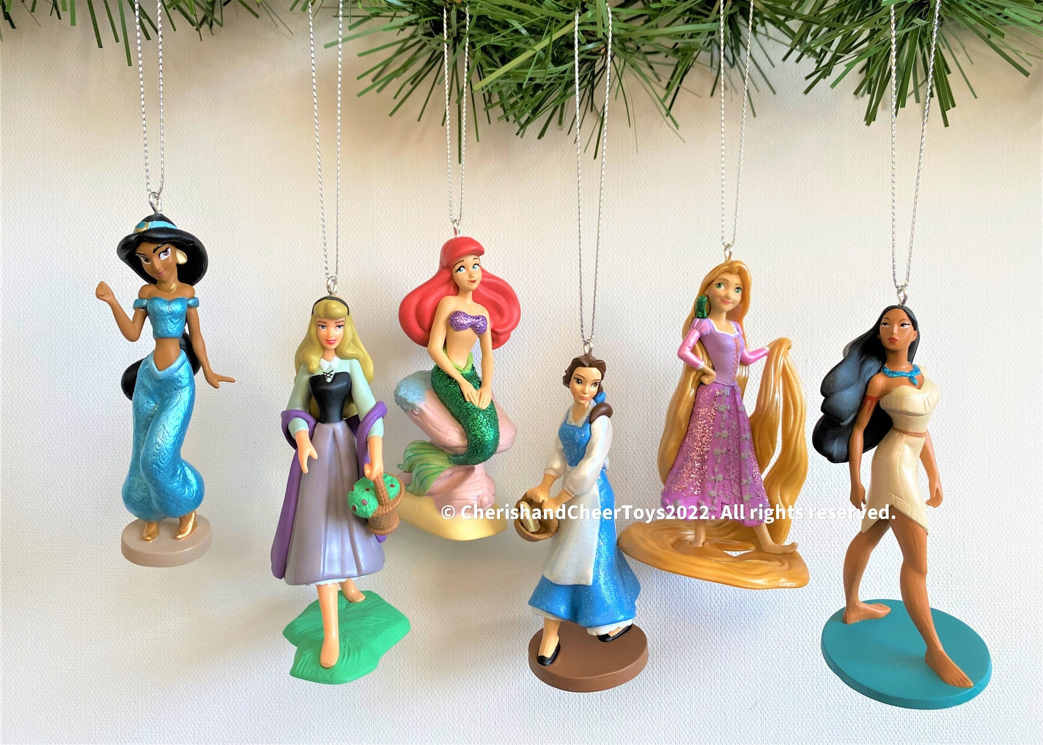 Holiday Sale! Disney Princess Christmas Ornament Set of 6 - Etsy