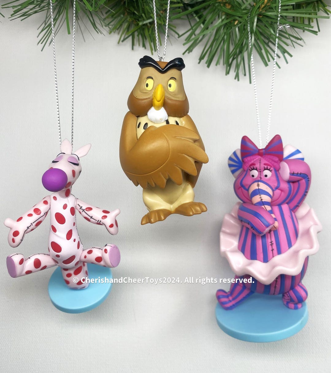 Heffalump, Owl, Woozle Winnie the Pooh Christmas Ornament Set of 3