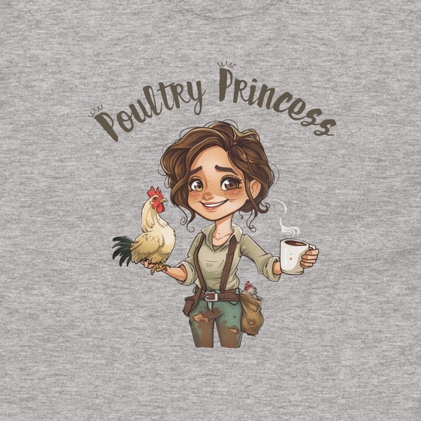 Poultry Princess Crazy Chicken Lady Farm Girl Chicken Coffee Java Lover Tomboy Farmer Brown Hair Gift for Her Mom Wife Girlfriend Friend
