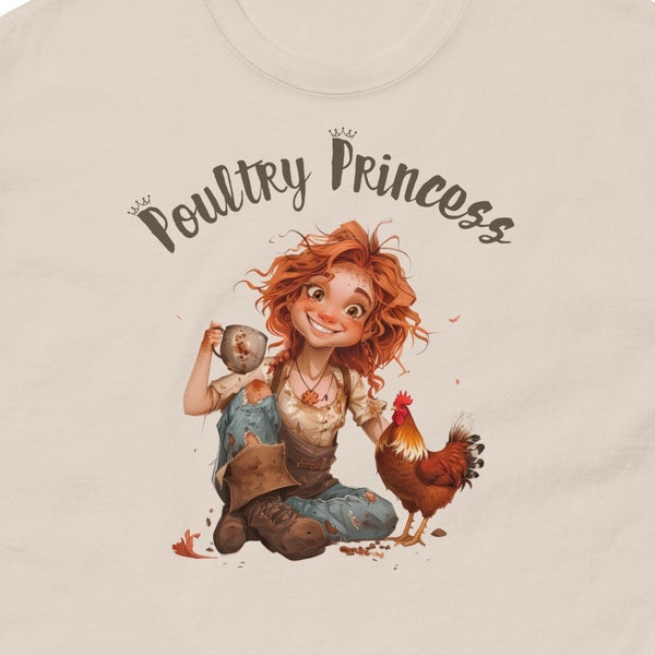 Poultry Princess Crazy Chicken Lady Farm Girl Chicken Coffee Lover Tomboy Ginger Redhead Red Hair Gift for Her Mom Wife Girlfriend Friend