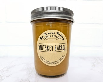 Whiskey Barrel | Scented Soy Wax Candle | Rustic Masculine Bourbon Ash Scent | Housewarming Birthday Wedding Holiday  Gift