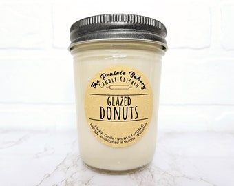 Glazed Donuts | Scented Soy Wax Candle | Delicious Donuts with Sweet Vanilla Glaze Scent | Housewarming Birthday Wedding Mother's Day Gift