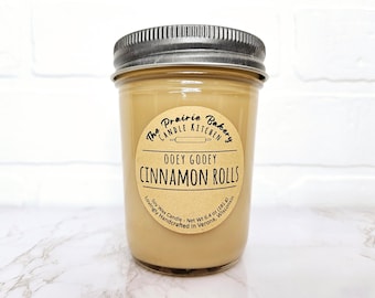 Ooey Gooey Cinnamon Rolls | Scented Soy Wax Candle | Delicious Baked Goods Kitchen Scent | Housewarming Birthday Wedding Holiday  Gift