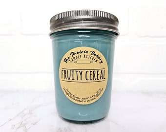 Fruity Cereal | Scented Soy Wax Candle | Tropical Vanilla Loop Breakfast Pebble Scent | Housewarming Birthday Wedding Mother's Day Gift