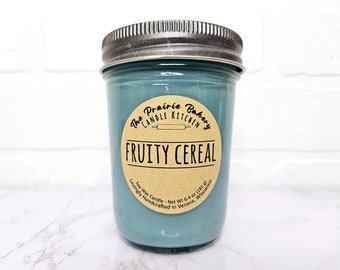 Fruity Cereal | Scented Soy Wax Candle | Tropical Vanilla Loop Breakfast Pebble Scent | Housewarming Birthday Wedding Holiday  Gift