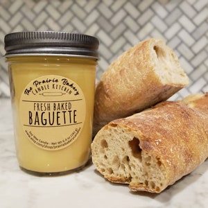 Fresh Baked Baguette Scented Soy Wax Candle Delicious Crispy Bread & Butter Kitchen Scent Housewarming Birthday Wedding Spring Gift image 2