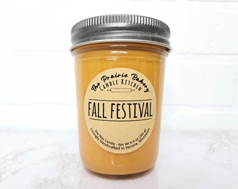 Fall Festival | Scented Soy Wax Candle | Delicious Cozy Autumn Spices Scent | Housewarming Birthday Wedding Mother's Day Gift