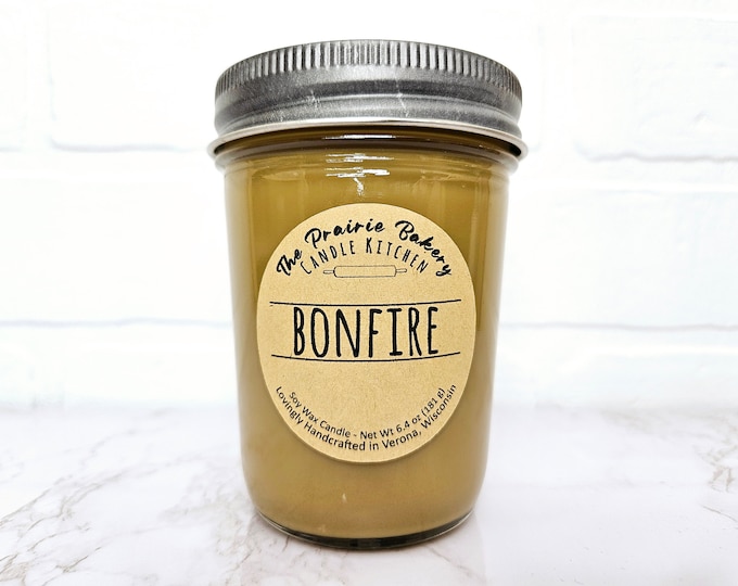 Bonfire | Scented Soy Wax Candle | Outdoors Campfire Smoke Scent | Housewarming Birthday Wedding Holiday  Gift